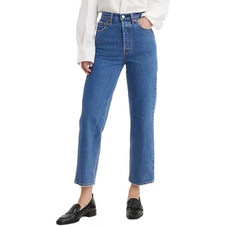 Levi's Damen Ribcage Straight Ankle Light Indigo-Worn IN, Jazz Pop, 25W ® 29L