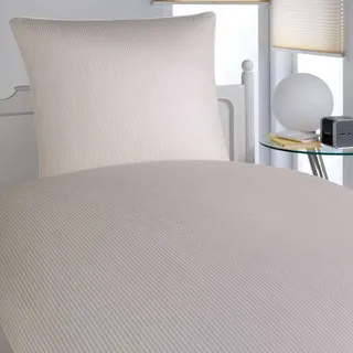 elegante Mako-Satin Hamburger Streifen 2460 - Farbe: Natur - 70, 80/80 135/200 cm