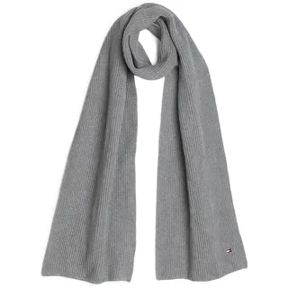 Tommy Hilfiger Strickschal »TH FLAG PIMA COTTON CASH SCARF«, mit Logostickerei, grau