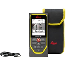 Leica DISTO X6 – robuster Laser Entfernungsmesser (Schutzklasse IP65) mit Bluetooth (App-Nutzung) und Zielsucherkamera für Distanzmessungen unter härtesten Bedingungen (Innen- und Außenbereich)