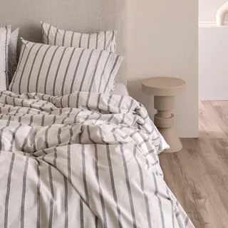 Laga Bettbezug 155 x 220 cm 100% Baumwolle Hergestellt in Europa - Beige