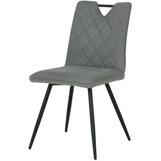 HowHomely gepolsterter Stuhl grau Wohnzimmerstuhl Esszimmerstuhl modern Deko