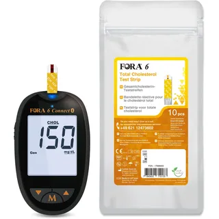 Fora 6 Connect Cholesterin Messgeräte (Multi-Parameter) - mg/dl für Zuhause Bluetooth-Sync 1 St