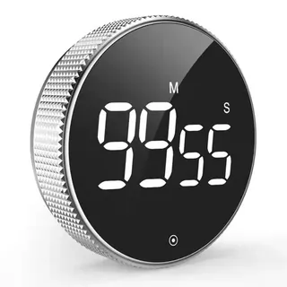 Küchentimer Digital, Pomodoro Timer mit 3 Lautstärkestufen, Magnetischer Eieruhr Digital mit Großem LED-Bildschirm, Ideal Kurzzeitwecker Küche für Kochen, Backen, Sport, Studieren