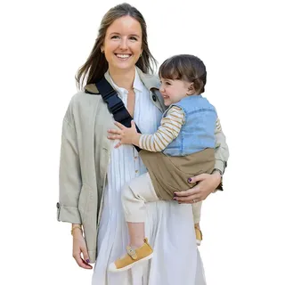 Jané Catch Baby Tragetuch Hüfte, Seitliches Tragen, Verstellbar, Ergonomisch und Rutschfest, 100% Baumwolle, 9-48 Monate, Braun