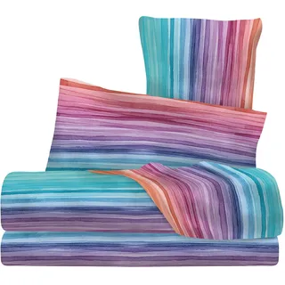 Fantasy Italian Bed Linen Bettwäsche, Rainbow, Kleine doppelte, Mikrofaser, Regenbogen