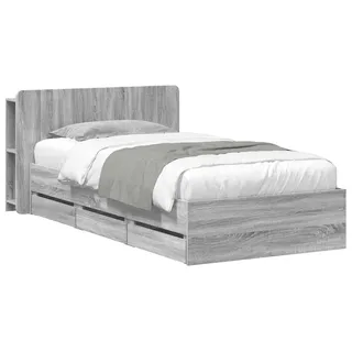 vidaXL Bettgestell mit Stauraum und Kopfteil Sonoma-Grau 80 x 200 cm - Grau
