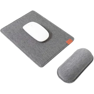 SenseAGE Mousepad mit Abnehmbarer Handauflage, Ergonomisches Mauspad mit atmungsaktivem Handpolster und Rutschfester PU-Basis für Computer, Laptop, Flexibel für Büro, Homeoffice Reisen, 24x18 cm