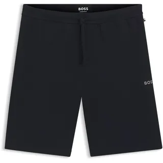 Boss Pyjamashorts "Waffle Shorts", Herren, Gr. S, N-Gr, blau (dunkelblau 403), Jersey, Obermaterial: 60% Baumwolle, 40% Polyester, lang, Hosen