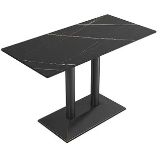 Gastronomiemöbel Esszimmertisch Esstisch Küchentisch für Esszimmer Wohnzimmer tisch Bistrotisch Sinterstein schwarzschwarz2 120*60*75CM /Y-HH-120/ - Schwarz