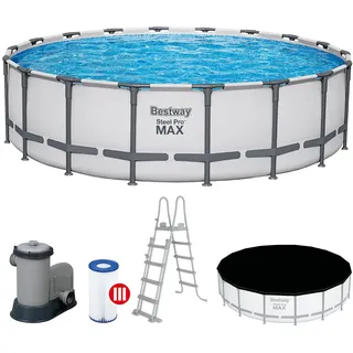 Steel Pro Max Frame Pool Set 549 x 132 cm lichtgrau inkl. Filterpumpe