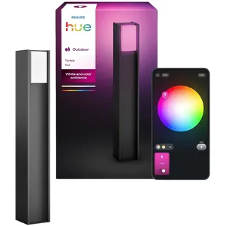 Philips Wegeleuchte Aluminium 80,2 cm spritzwassergeschützt E27 grau/schwarz