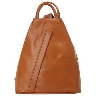 Cityrucksack SAMANTHA LOOK "SAMANTHA LOOK Damen Rucksack echt Leder, Made in Italy", Damen, Gr. B/H/T: 30cm x 24cm x 13cm, onesize, braun (cognac), Leder, Rindsleder, Rucksäcke Cityrucksack, echt Leder, Made in Italy