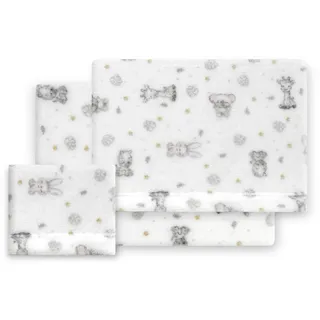 Interbaby Bettwäsche-Set für Kinderbett, 50 x 80 cm, Baby – Winter-Bettwäsche aus Coralina-Stoff – Modell Koala – enthält Bettlaken + Bettlaken + Kissenbezug