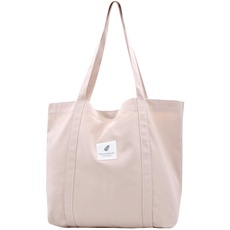 Damen Stofftaschen Tote Tasche Einfarbige Umhängetasche Leicht Große Kapazität Student Shopping Beach Bag pink