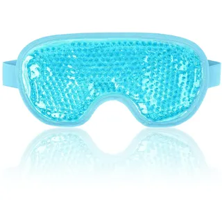 NEWGO Augenmaske Kühlend für Geschwollene Augen, Kühlmaske Augen Gesicht, Wiederverwendbar Augenmaske kühlend Kühlbrille für Migräne, Kopfschmerzen, Geschwollene, Müde Augen, Dunkle Augenringe (Blau)