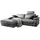 Sofa LOLA Ecksofa Leder grau mit motorischer Relaxfunktion Recamiere links