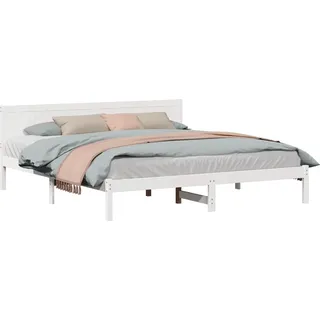 vidaXL Bettgestell Weiß 180 x 200 cm Massivholz Kiefer - Weiß