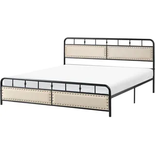 Beliani 180 x 200 cm Schwarz Beige