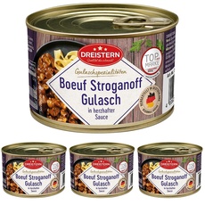 DREISTERN Boeuf Stroganoff Gulasch, Boeuf Stroganoff, 400 g (4er Pack)