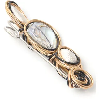 FIRETTI "Schmuck Geschenk Ansteckschmuck tricolor", () mit Glasstein, metallfarben, roségoldfarben, schwarz, weiß, weiß),