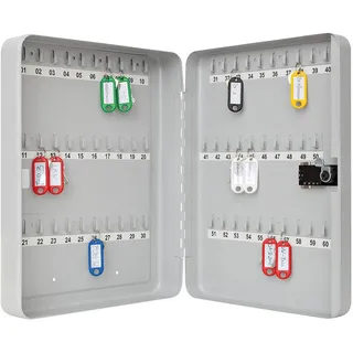 Wedo Schlüsselkasten lichtgrau mit 60 Haken, Zahlenschloss, 28,8 x 9,4 x 37,0 cm, 1 St.
