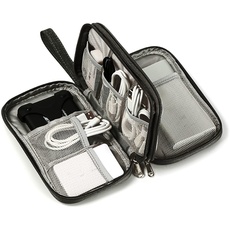XCWTBL Elektronische Tasche Organizer Kabeltasche Universal Reisekabel , Elektronik Zubehör Handyladekabel, Schwarz, Kordel, Reißverschluss