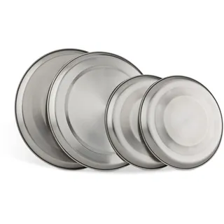 Relaxdays Abdeckplatte 4er Set silber