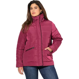 Ulla Popken Damen Steppjacke Mit Leichter Wattierung, Stehkragen, Eingriffstatschen Jacke, Karminrot, 54-56 EU