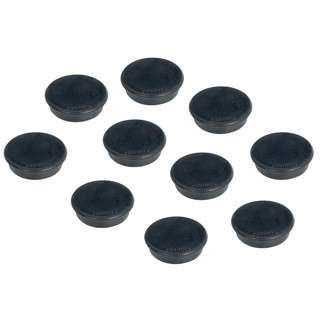 FRANKEN Magnete Stark Rund, 10 Stück, Hochwertige Haftmagnete für Büro und Haushalt mit hoher Haftkraft, ideal für Whiteboards, Kühlschrank, Plantafeln oder Schaukästen, 38 mm, Schwarz, HMS36 10