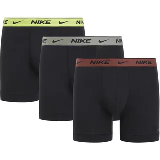 Boxershorts NIKE UNDERWEAR "BOXER BRIEF 3PK", Herren, Gr. S (46), 3 Stk., schwarz (ewm blk, cybr, grau hther, dunkel pony wb), Jersey, Obermaterial: 95% Baumwolle, 5% Elasthan, kontrastfarbene Details, körpernah, Unterhosen Boxershorts, mit NIKE Logo-Elastikbund