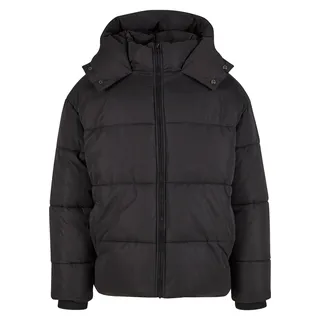 URBAN CLASSICS Winterjacke Herren, Puffer Jacket With Flap Hood schwarz XXL - Schwarz - XXL