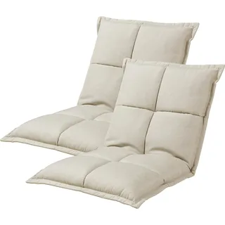 Bodensessel 'Deinze' im 2er-Set 5-stufig verstellbar Bodenstuhl gepolstert Beige - Beige
