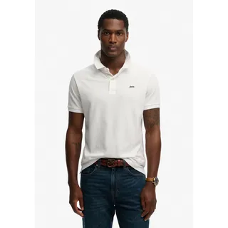 Poloshirt SUPERDRY "CLASSIC PIQUE POLO", Herren, Gr. 3XL, weiß (optic), Piqué, Obermaterial: 100% Baumwolle, unifarben, relaxed fit normal, ohne Ausschnitt, Shirts Poloshirt, Baumwolle, relaxed fit