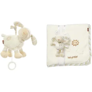 Fehn Spieluhr Baby Einschlafhilfe Schaf & Kuscheldecke Schaf - Kuschelige Schmusedecke als Babydecke