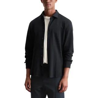 Marc OߴPolo Herren Hemd aus Bio-Baumwolle Shaped Fit, Blau (Dark Navy), XL