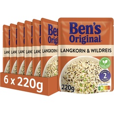BEN’S ORIGINAL Ben's Original Express Reis Langkorn- und Wildreis, 6 Packungen (6 x 220g)