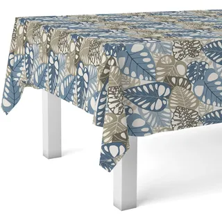 Martina Home Tischdecke, Wachstuch, Blau, 140, rund