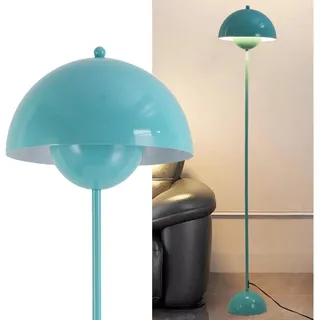 Alpinaluz Stehleuchte mit gewölbtem Parabolschirm: Klassisch, modern und nordisch, ideal für Wohnzimmer und Esszimmer mit E27-Sockel (Türkis)