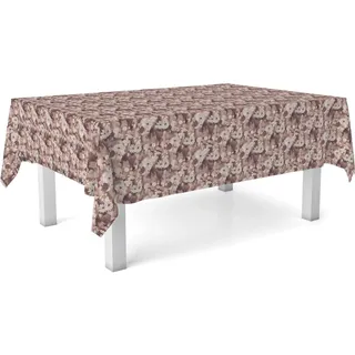 ECOMMERC3 Wachstuch, rechteckig, Größe 300 x 140 cm, Stil, Haltbarkeit und einfache Reinigung für Ihren Tisch – fleckenabweisende und wasserdichte Wachstuch-Tischdecke, Braun