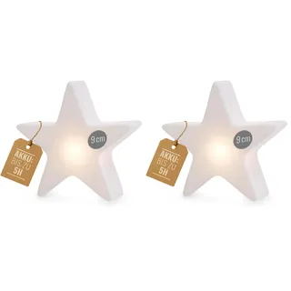 8 seasons design LED Stern Mini-Leuchte Shining Star Micro XS – Dekolampe 9 cm – kabellos mit Akku, USB-C aufladbar – Tischdeko, Adventsbeleuchtung, leuchtende Winterdeko, Weihnachten (Packung mit 2)