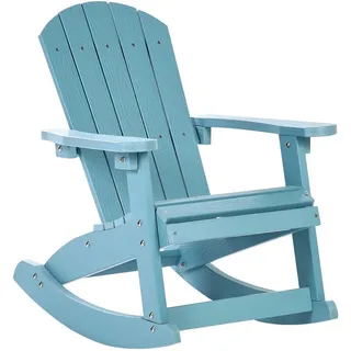 Beliani Garten-Schaukelstuhl Blau Adirondack , Kunststoff , 52x67x68 cm , Gartenmöbel, Gartenliegen, Liegestühle