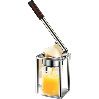 Manueller Orangenpresse, Lebensmittelgeeignetes 304 Edelstahl, Kompaktes Design, Ergonomischer Griff, Geeignet für Verschiedene Früchte, Robuster Sockel mit Rutschfesten Streifen