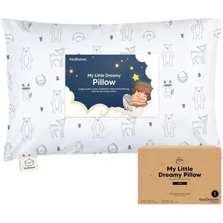KeaBabies Kinderkissen mit Kissenbezug – 51X35cm Kinderkissen ab 2 Jahren, Waschbares, Weiches Bio-, zum Schlafen, Großes (KeaFriends)