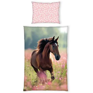 Herding Jugendbettwäsche , Multicolor , Textil , Pferd , 140x200 cm , Oeko-Tex® Standard 100 , pflegeleicht, atmungsaktiv, hautfreundlich, schadstoffgeprüft , Heimtextilien, Bettwäsche & Leintücher, Kinderbettwäsche
