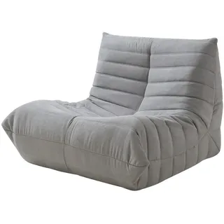 [en.casa] Relaxsessel Kodsø Mikrofaser 100 x 75 x 90 cm Grau