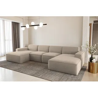 kaiser möbel Eckcouch Stoff U-Form 2-Sitzer Beige