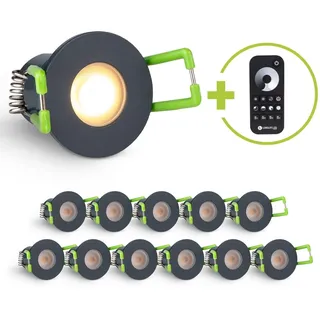 Longlife LED Einbaustrahler Mini Livorno 3W 2700K IP65 - Farbe: anthrazit RAL 7016 - Anzahl: ...