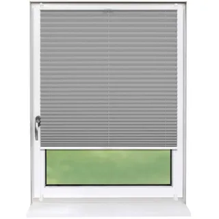Deco-Raum Plissee Basic 85 x 210cm Klemmfix ohne Bohren , Grau , Textil , 85x210 cm , Heimtextilien, Vorhänge, Plissees