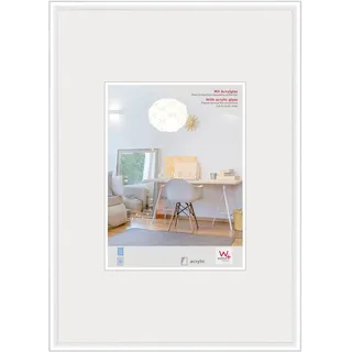 walther design Bilderrahmen weiss 50 x 70 cm mit Kunstglas, New Lifestyle Kunststoffrahmen KVX070W